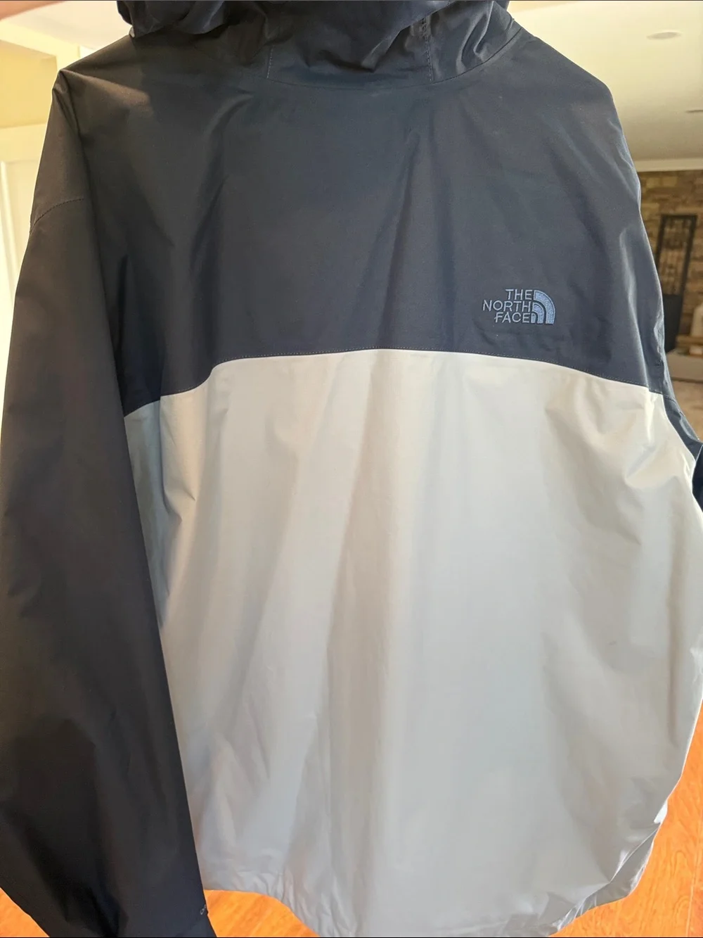 The North Face Men’s Two-Tone Hooded Raincoat - Navy & Light Gray